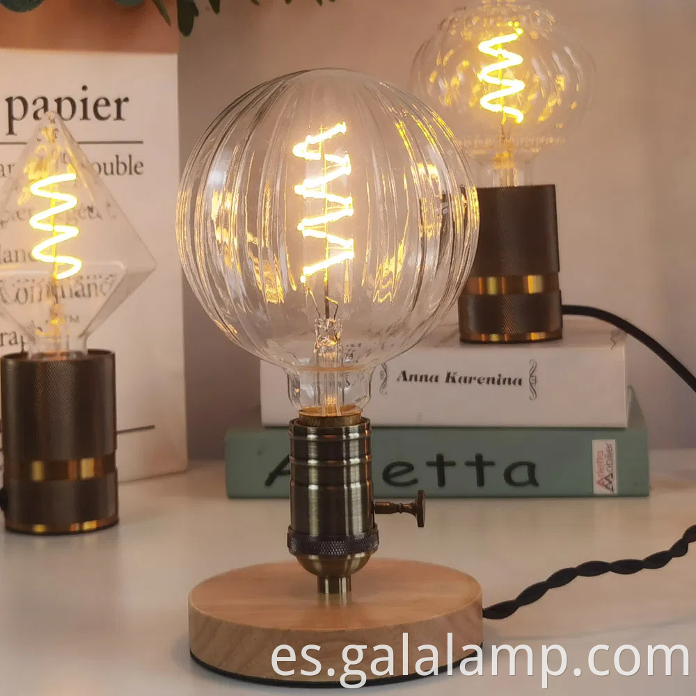 Lámpara decorativa de filamento de LED ámbar de forma grande de forma círculo